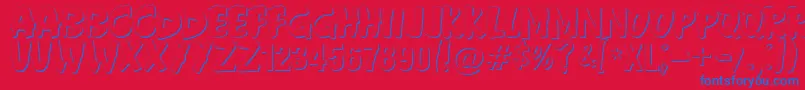 Anderson Fireball XL5 Shadow Font – Blue Fonts on Red Background