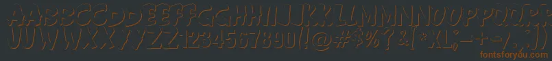 Anderson Fireball XL5 Shadow Font – Brown Fonts on Black Background