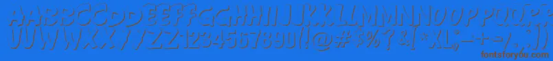 Anderson Fireball XL5 Shadow Font – Brown Fonts on Blue Background