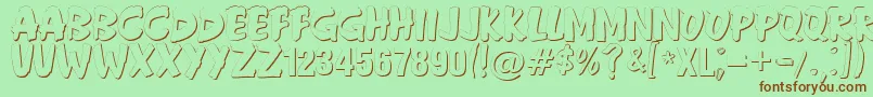 Anderson Fireball XL5 Shadow Font – Brown Fonts on Green Background