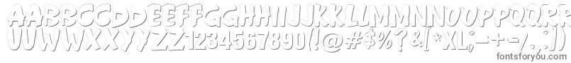 Anderson Fireball XL5 Shadow-fontti – harmaat kirjasimet valkoisella taustalla