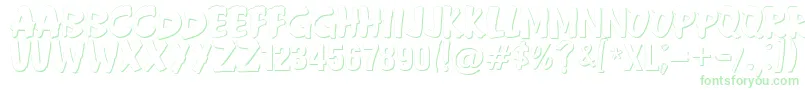 Anderson Fireball XL5 Shadow-Schriftart – Grüne Schriften auf weißem Hintergrund