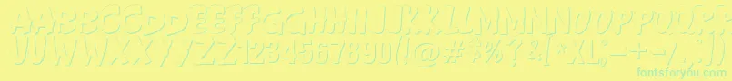 Anderson Fireball XL5 Shadow Font – Green Fonts on Yellow Background