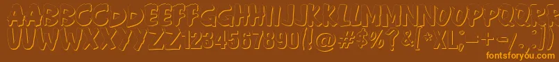 Anderson Fireball XL5 Shadow Font – Orange Fonts on Brown Background