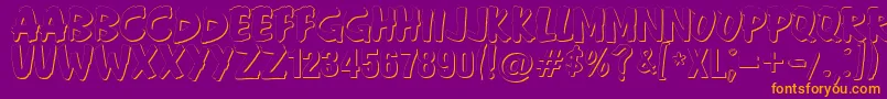 フォントAnderson Fireball XL5 Shadow – 紫色の背景にオレンジのフォント