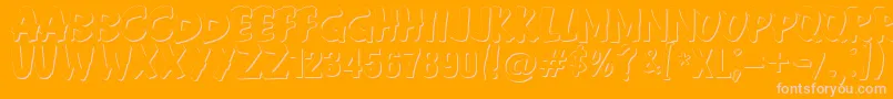Anderson Fireball XL5 Shadow-Schriftart – Rosa Schriften auf orangefarbenem Hintergrund