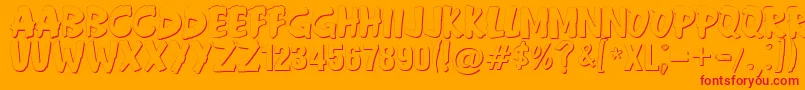 Anderson Fireball XL5 Shadow Font – Red Fonts on Orange Background