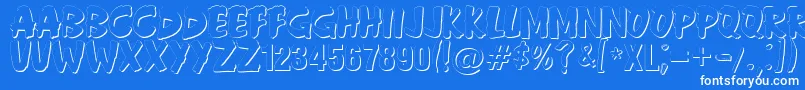 Anderson Fireball XL5 Shadow Font – White Fonts on Blue Background