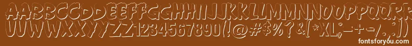 Anderson Fireball XL5 Shadow-fontti – valkoiset fontit ruskealla taustalla