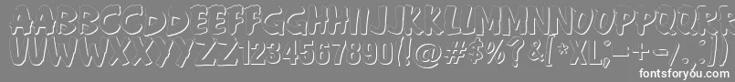 Anderson Fireball XL5 Shadow-Schriftart – Weiße Schriften auf grauem Hintergrund