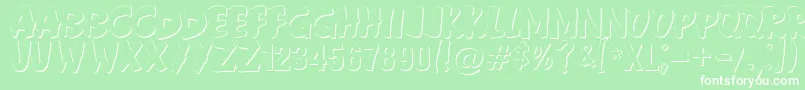 Anderson Fireball XL5 Shadow Font – White Fonts on Green Background