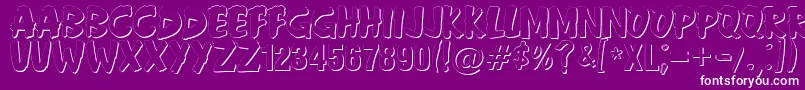 Anderson Fireball XL5 Shadow Font – White Fonts on Purple Background