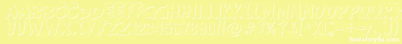 Anderson Fireball XL5 Shadow Font – White Fonts on Yellow Background