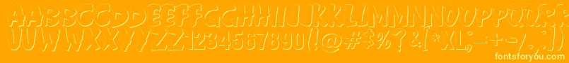 Anderson Fireball XL5 Shadow-fontti – keltaiset fontit oranssilla taustalla