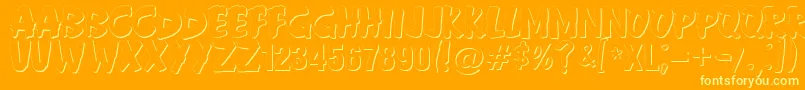 Anderson Fireball XL5 Shadow Font – Yellow Fonts on Orange Background