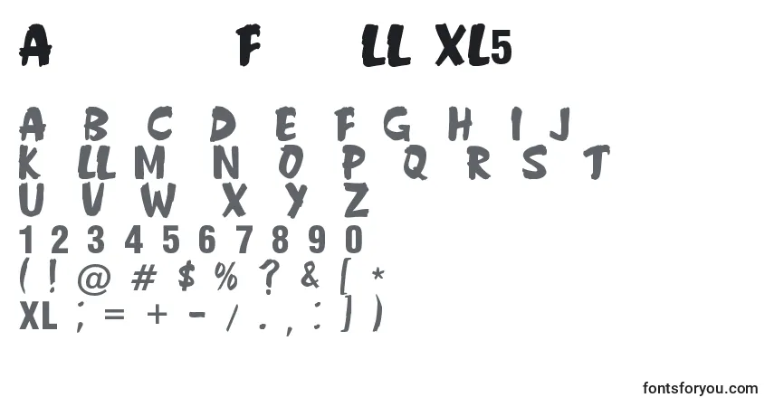 Schriftart Anderson Fireball XL5 – Alphabet, Zahlen, spezielle Symbole