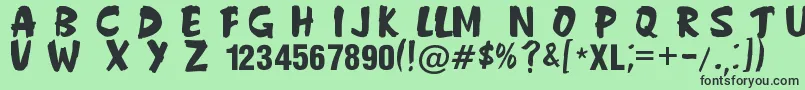 フォントAnderson Fireball XL5 – 緑の背景に黒い文字
