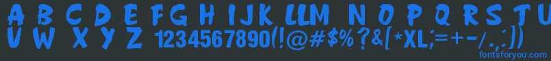 Шрифт Anderson Fireball XL5 – синие шрифты на чёрном фоне