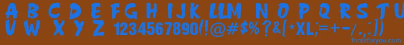 Czcionka Anderson Fireball XL5 – niebieskie czcionki na brązowym tle