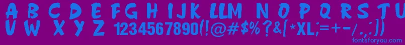 フォントAnderson Fireball XL5 – 紫色の背景に青い文字