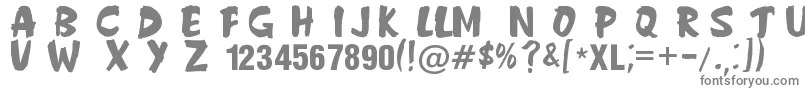 Anderson Fireball XL5-fontti – harmaat kirjasimet valkoisella taustalla