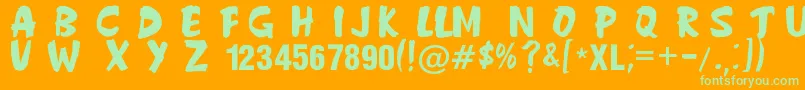 Anderson Fireball XL5 Font – Green Fonts on Orange Background
