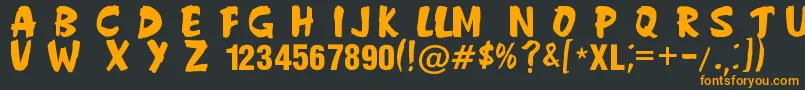 フォントAnderson Fireball XL5 – 黒い背景にオレンジの文字