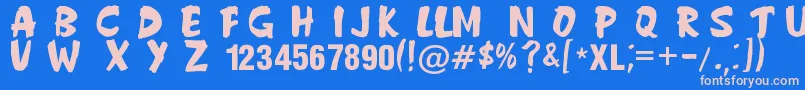 Anderson Fireball XL5 Font – Pink Fonts on Blue Background