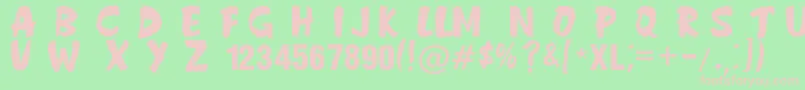 Anderson Fireball XL5-fontti – vaaleanpunaiset fontit vihreällä taustalla