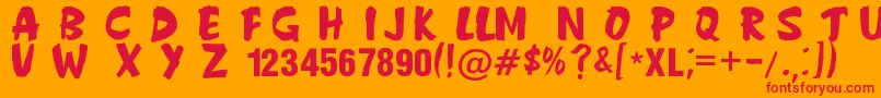 Anderson Fireball XL5 Font – Red Fonts on Orange Background