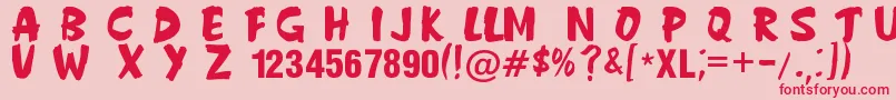 Anderson Fireball XL5 Font – Red Fonts on Pink Background