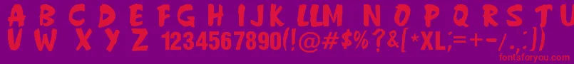 Anderson Fireball XL5 Font – Red Fonts on Purple Background