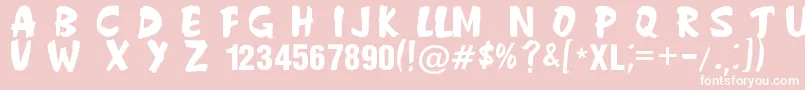 Anderson Fireball XL5-fontti – valkoiset fontit vaaleanpunaisella taustalla
