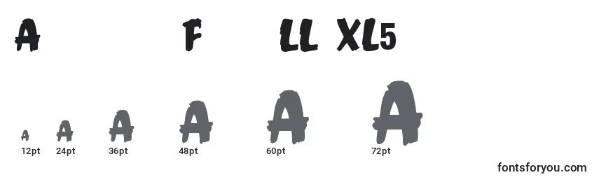 Anderson Fireball XL5 Font Sizes