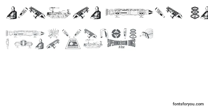 Czcionka Anderson Space1999 Dings – alfabet, cyfry, specjalne znaki