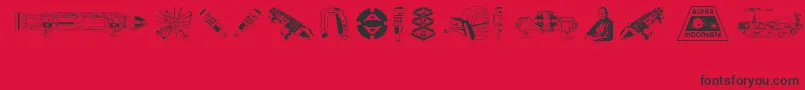Police Anderson Space1999 Dings – polices noires sur fond rouge