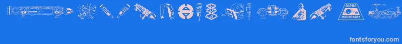 Anderson Space1999 Dings Font – Pink Fonts on Blue Background