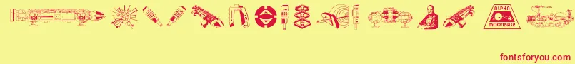 Anderson Space1999 Dings Font – Red Fonts on Yellow Background