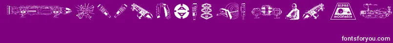Anderson Space1999 Dings Font – White Fonts on Purple Background