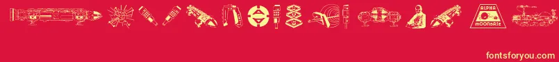 フォントAnderson Space1999 Dings – 黄色の文字、赤い背景