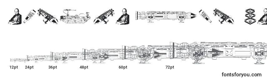 Größen der Schriftart Anderson Space1999 Dings
