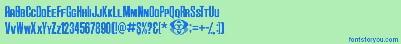 Anderson Supercar v3 1 Font – Blue Fonts on Green Background