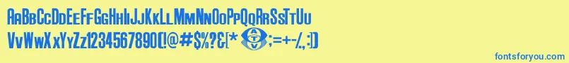 Anderson Supercar v3 1 Font – Blue Fonts on Yellow Background