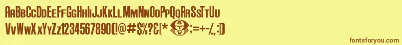 Anderson Supercar v3 1 Font – Brown Fonts on Yellow Background