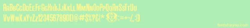 Anderson Supercar v3 1 Font – Yellow Fonts on Green Background