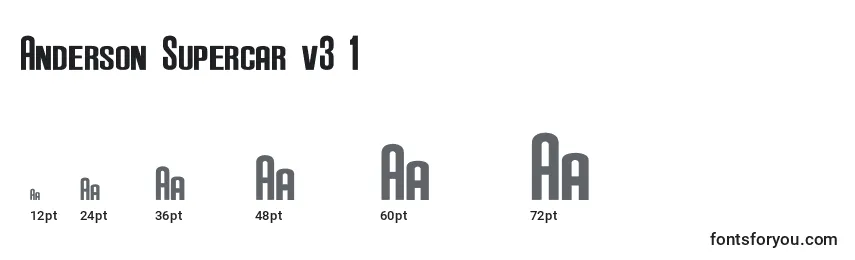 Größen der Schriftart Anderson Supercar v3 1