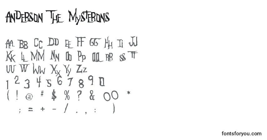 A fonte Anderson The Mysterons – alfabeto, números, caracteres especiais
