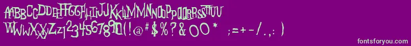 Anderson The Mysterons Font – Green Fonts on Purple Background