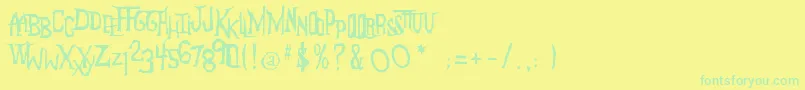 Anderson The Mysterons Font – Green Fonts on Yellow Background