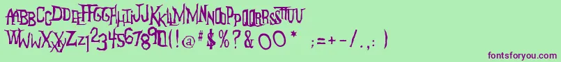 Anderson The Mysterons Font – Purple Fonts on Green Background